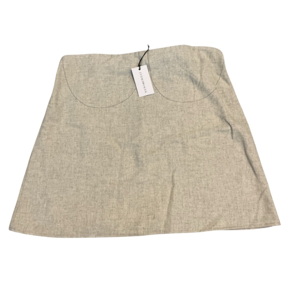 We Wore What Heather Light Gray Wool Blend Strapless Top - Picture 3 of 5